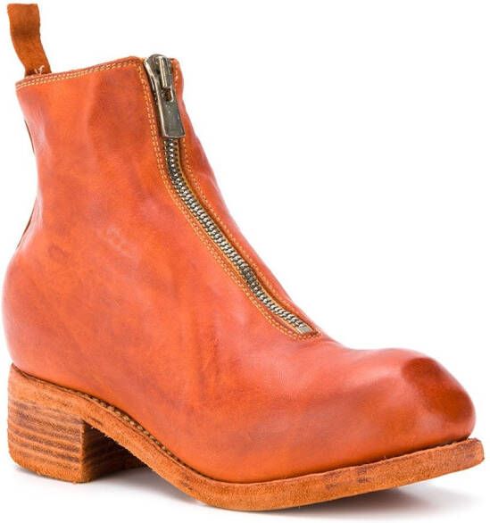 Guidi zip detail boots Orange
