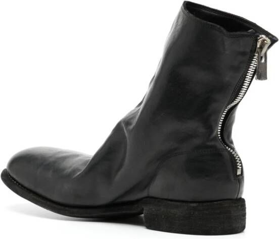 Guidi zip-fastened leather boots Black