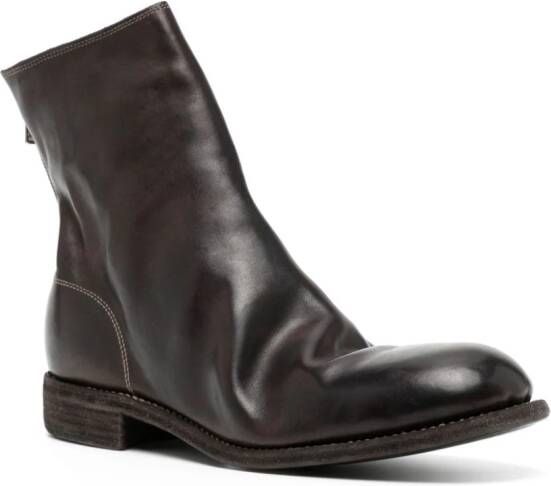 Guidi zip-fastened leather boots Brown