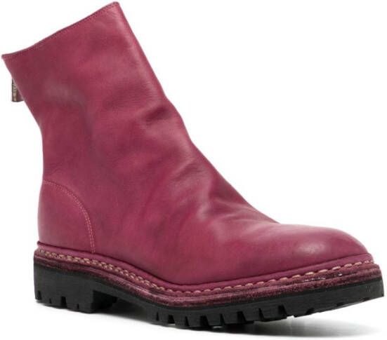 Guidi zip-fastened leather boots Pink