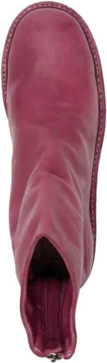 Guidi zip-fastened leather boots Pink