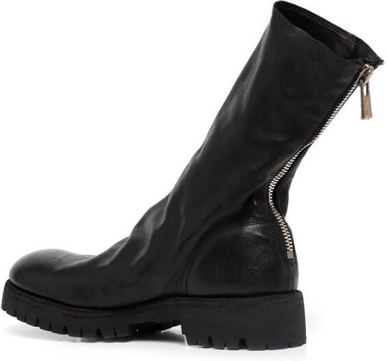 Guidi zip-fastening leather ankle boots Black