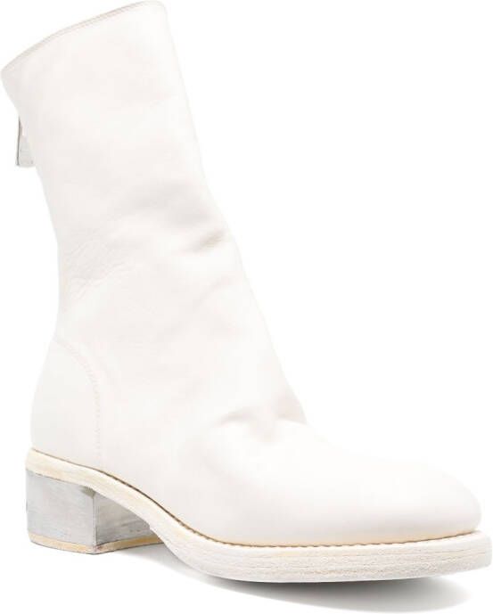 Guidi zip-fastening leather boots White
