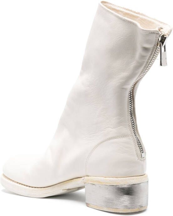 Guidi zip-fastening leather boots White
