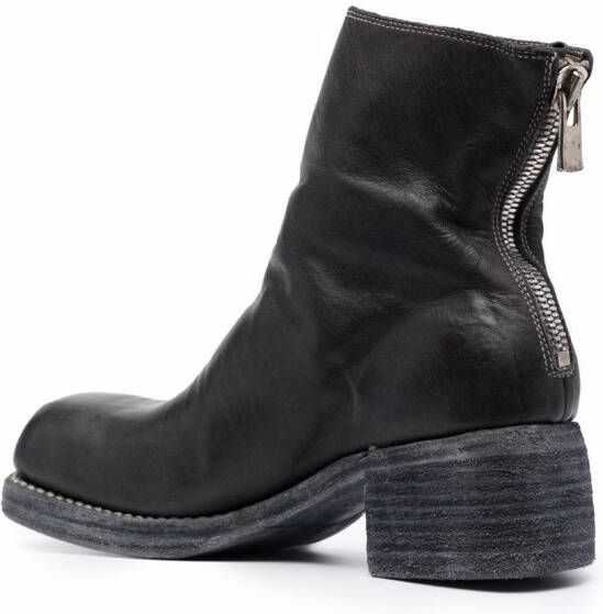 Guidi zip-front ankle boots Black