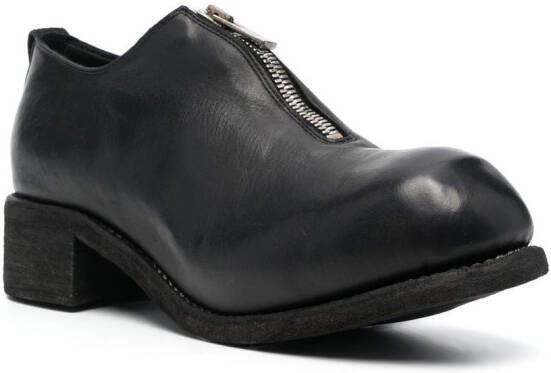 Guidi zip-front block-heel shoes Black
