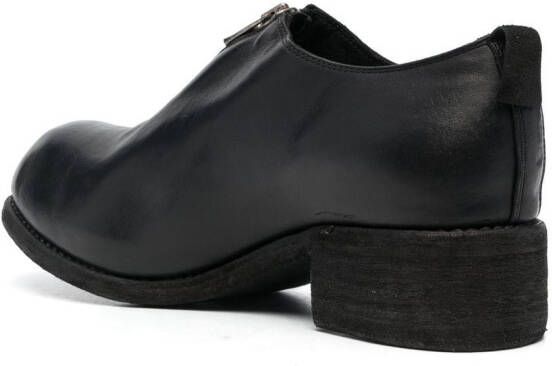 Guidi zip-front block-heel shoes Black