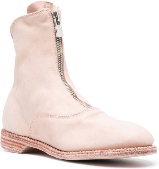 Guidi zip-up 25mm heeled boots Pink
