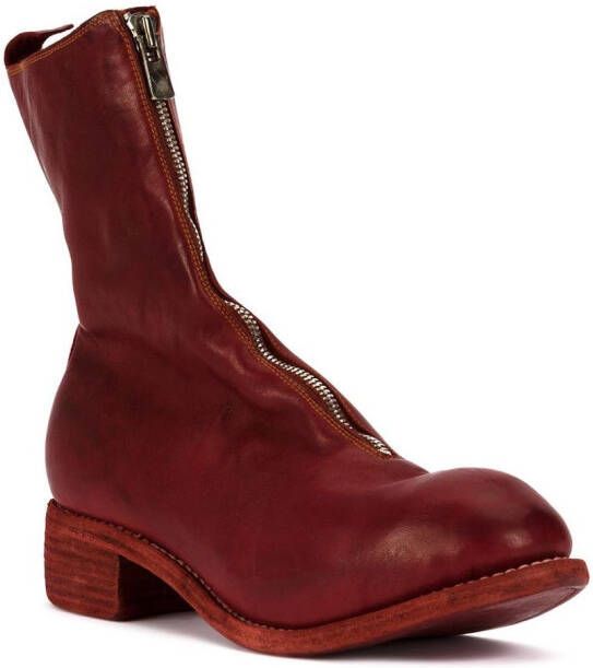 Guidi zip-up ankle boots Red