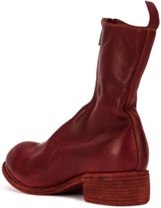 Guidi zip-up ankle boots Red