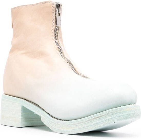Guidi zip-up gradient ankle boots Green