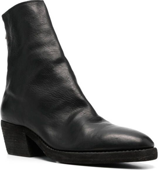 Guidi zip-up leather boots Black