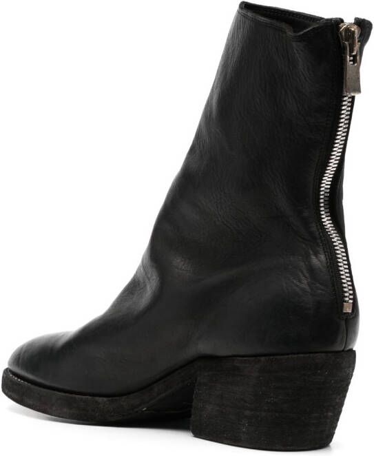 Guidi zip-up leather boots Black