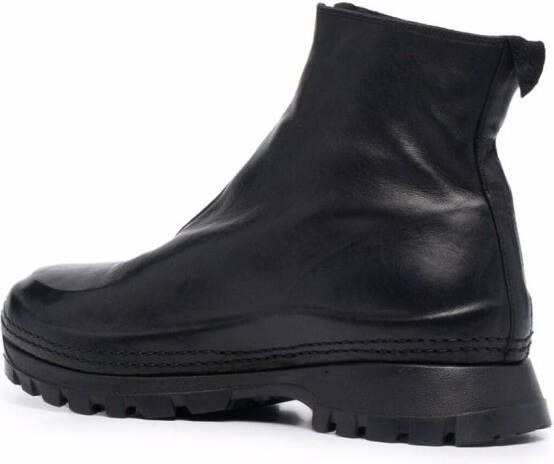 Guidi zipped leather ankle boots Black