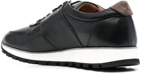 Hackett logo-debossed leather sneakers Black