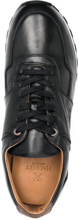 Hackett logo-debossed leather sneakers Black