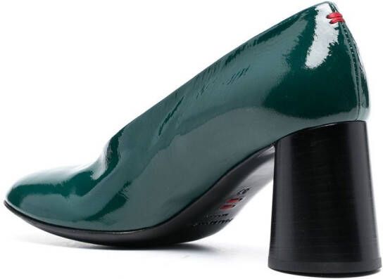 Halmanera 75mm leather slip-on pumps Green