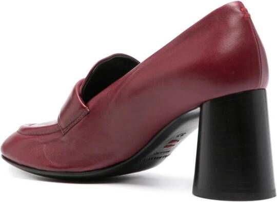 Halmanera block-heel 75mm leather loafers Red