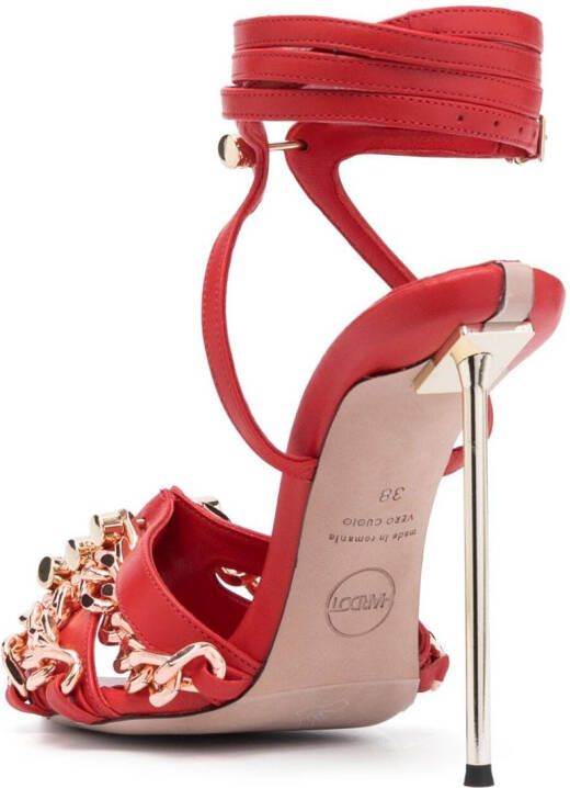 HARDOT 120mm chain-link detail sandals Red
