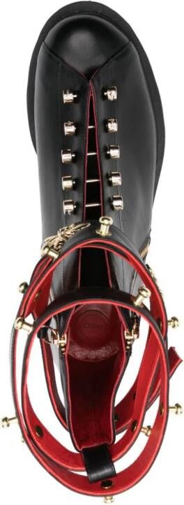 HARDOT 45mm stud-embellished leather boots Black