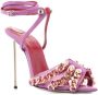 HARDOT 120mm chain-detail heeled sandals Purple - Thumbnail 2