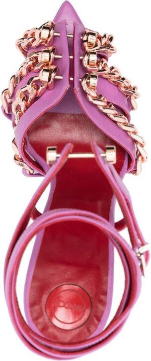 HARDOT 120mm chain-detail heeled sandals Purple