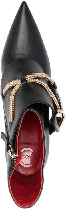 HARDOT chain-link trim ankle boots Black