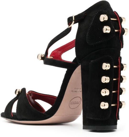 HARDOT 100mm I m Oral studded sandals Black