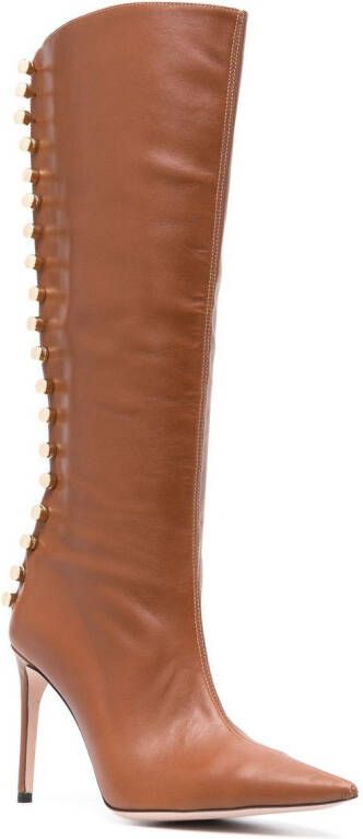 HARDOT studded knee-high leather boots Brown