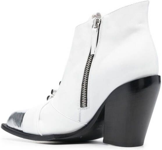 HARDOT studded leather ankle boots White