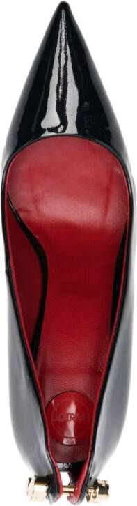 HARDOT Supreme Ass Metallic-heel 101mm patent-finish pumps Black