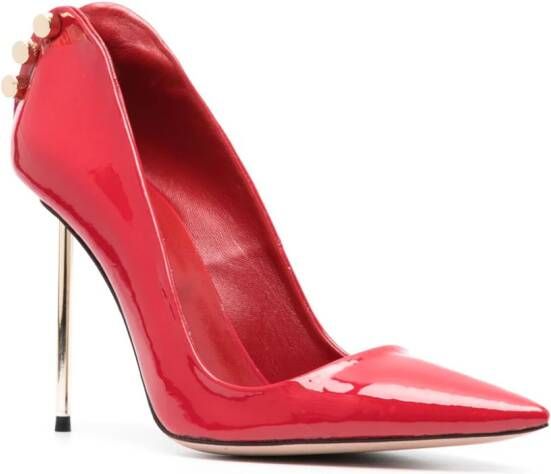 HARDOT Supreme Ass Metallic-heel 101mm patent-finish pumps Red