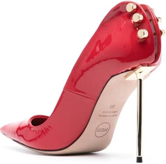 HARDOT Supreme Ass Metallic-heel 101mm patent-finish pumps Red
