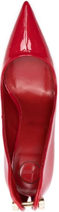 HARDOT Supreme Ass Metallic-heel 101mm patent-finish pumps Red