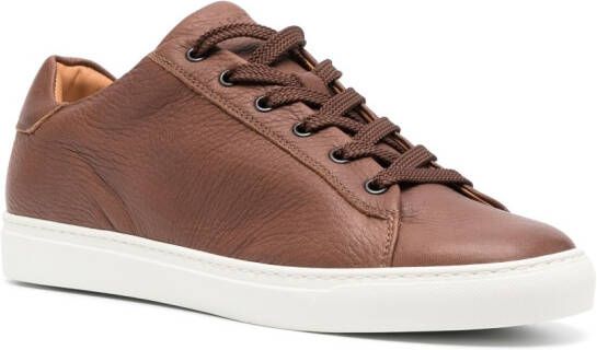 Harrys of London leather low-top sneakers Brown