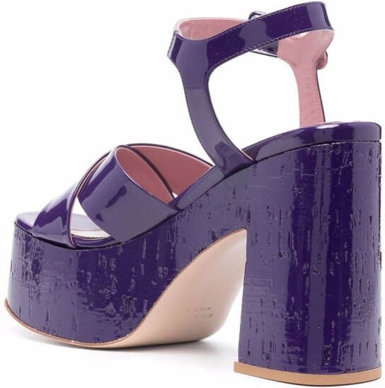 Haus of Honey crossover detail chunky 125mm heels Purple