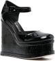 Haus of Honey Lacquer Doll Mary Jane wedge sandals Black - Thumbnail 2