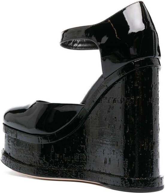 Haus of Honey Lacquer Doll Mary Jane wedge sandals Black