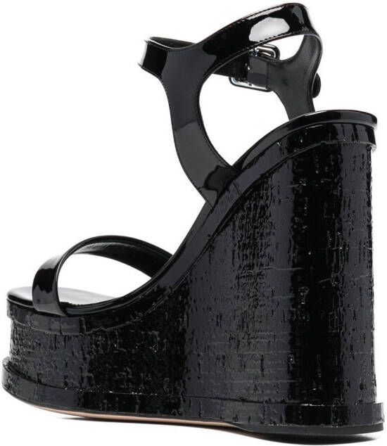 Haus of Honey lacquer doll wedge-heel sandals Black