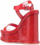 Haus of Honey lacquer doll wedge-heel sandals Red - Thumbnail 3