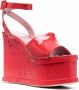 Haus of Honey patent-leather wedge sandals Red - Thumbnail 2
