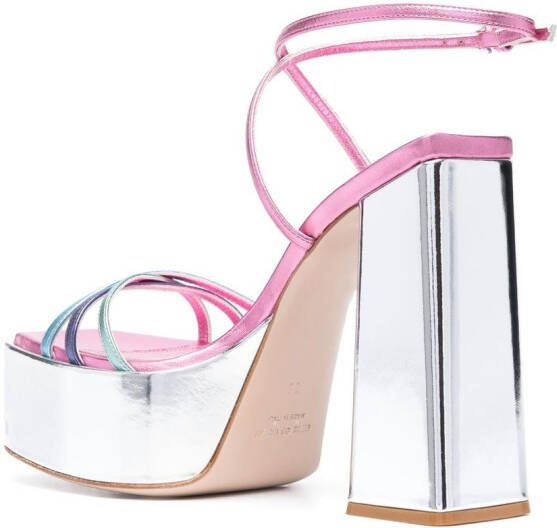 Haus of Honey strappy high-heeled platform sandals Pink