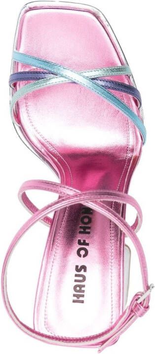 Haus of Honey strappy high-heeled platform sandals Pink