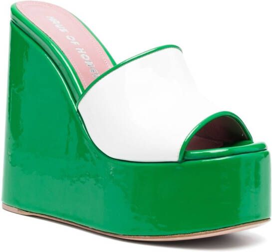 Haus of Honey two-tone leather sandals Green
