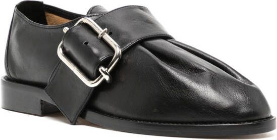 Hed Mayner buckle-detail leather monk shoes Black