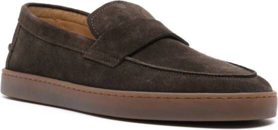 Henderson Baracco almond suede loafers Brown