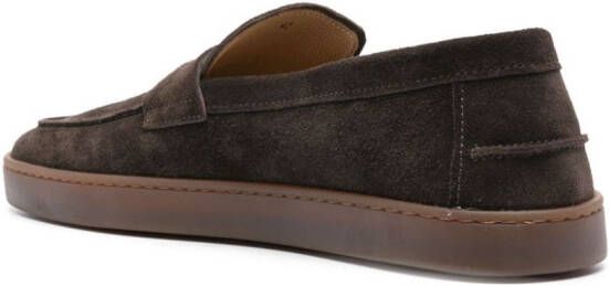 Henderson Baracco almond suede loafers Brown