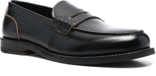 Henderson Baracco almond toe calf-leather loafers Black