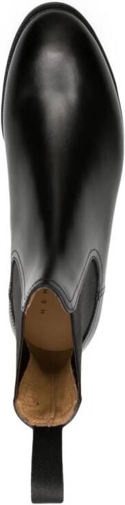 Henderson Baracco almond-toe leather ankle boots Black