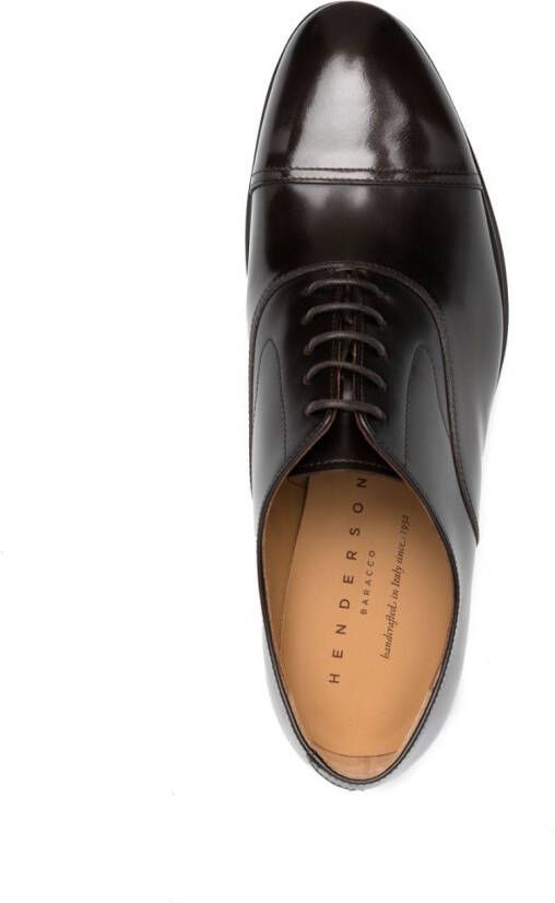 Henderson Baracco almond-toe leather derby shoes Brown